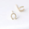 Wholesale Stud Earrings S925 Sterling Silver Ushaped With Micro Inlaid Zircon And 14K Gold Plated For Women