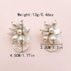 Wholesale Stud Earrings Stainless Steel Geometric Pearl Shell Flower Electroplated For Women