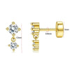 Wholesale Stud Earrings Stainless Steel Geometric Real Gold Electroplated Zirconia Light Luxury Style