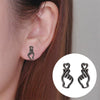 Wholesale Stud Earrings Stainless Steel Hollow Heart Shape Electroplated For Women