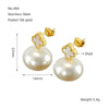 Wholesale Stud Earrings Stainless Steel Imitation Pearl Geometric Baroque Electroplated For Women