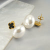 Wholesale Stud Earrings Stainless Steel Imitation Pearl Geometric Baroque Electroplated For Women