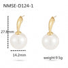 Wholesale Stud Earrings Stainless Steel Pearl French Retro Light Luxury Electroplated For Women