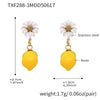 Wholesale Stud Earrings 316L Stainless Steel Resin Fruit Geometric Electroplating For Girls