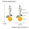 Wholesale Stud Earrings 316L Stainless Steel Resin Fruit Geometric Electroplating For Girls