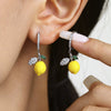 Wholesale Stud Earrings 316L Stainless Steel Resin Fruit Geometric Electroplating For Girls
