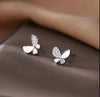 Wholesale Stud Earrings Sterling Silver Butterfly Diamondembedded Goldplated Mini Zircon Bow Animal Insect Zodiac Fairy Style For Women