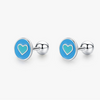 Wholesale Stud Earrings 925 Sterling Silver Epoxy Heart Shape Cute Women's Fashionable