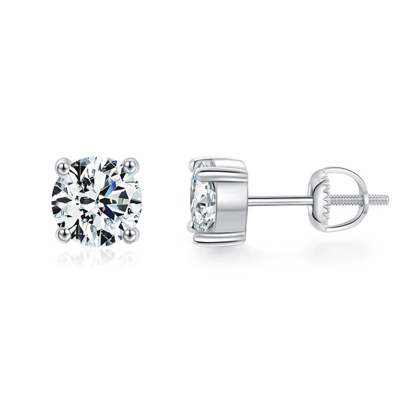 Wholesale Stud Earrings 925 Sterling Silver Geometric Gem Inlaid Women's Light Luxury