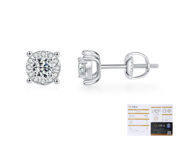 Wholesale Stud Earrings 925 Sterling Silver Geometric Style Gem Inlaid For Women