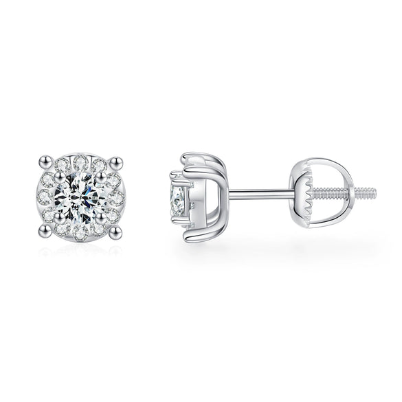 Wholesale Stud Earrings 925 Sterling Silver Geometric Style Gem Inlaid For Women