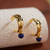 Wholesale Stud Earrings 925 Sterling Silver Inlaid With Natural Agate Lapis Lazuli Pearl Vintage Wave Style