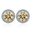 Wholesale Stud Earrings 925 Sterling Silver Round Moissanite Fourclaw Setting Simple Style