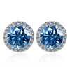 Wholesale Stud Earrings 925 Sterling Silver Round Moissanite Fourclaw Setting Simple Style