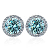 Wholesale Stud Earrings 925 Sterling Silver Round Moissanite Fourclaw Setting Simple Style