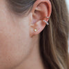 Wholesale Stud Earrings 925 Sterling Silver Starfish White Zirconium Electroplated Geometric Style For Women