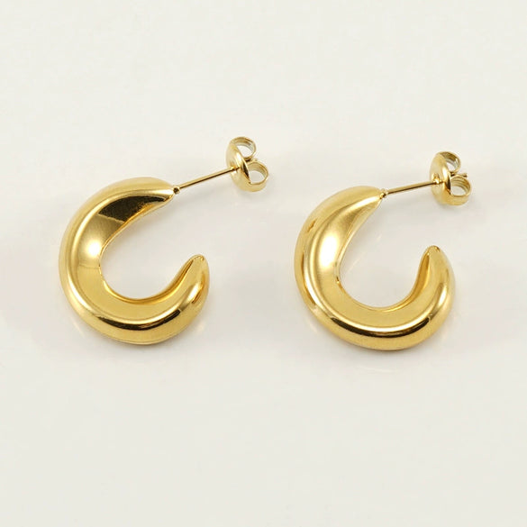 Wholesale Stud Earrings Titanium Steel 18K U Shaped Electroplated For Women