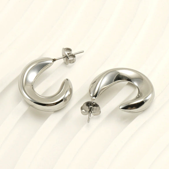 Wholesale Stud Earrings Titanium Steel 18K U Shaped Electroplated For Women
