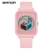 Wholesale Student Electronic Watch With Square Dial Acrylic Mirror Tpu Strap And Abs Case