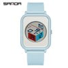Wholesale Student Electronic Watch With Square Dial Acrylic Mirror Tpu Strap And Abs Case