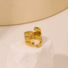 Wholesale Stylish Asymmetrical Geometric Stainless Steel Open Ring For Female Couple With Electroplating