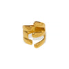 Wholesale Stylish Asymmetrical Geometric Stainless Steel Open Ring For Female Couple With Electroplating