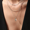 Wholesale Stylish Cross Clavicle Necklace For Women Stainless Steel With 18K Gold Multi Layer Color Preserving Electroplating Geometric Pattern