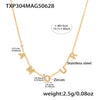 Wholesale Stylish English Letter Clavicle Necklace And Bracelet Set For Women Titanium Steel Electroplated 5A Zircon
