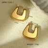 Wholesale Stylish Exaggerated Stainless Steel 18K Gold Geometric Triangle Cshaped Electroplated Women's Earrings