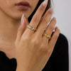 Wholesale Stylish Stainless Steel Geometric Ring With Gold And Silver Color Matching And Electroplating