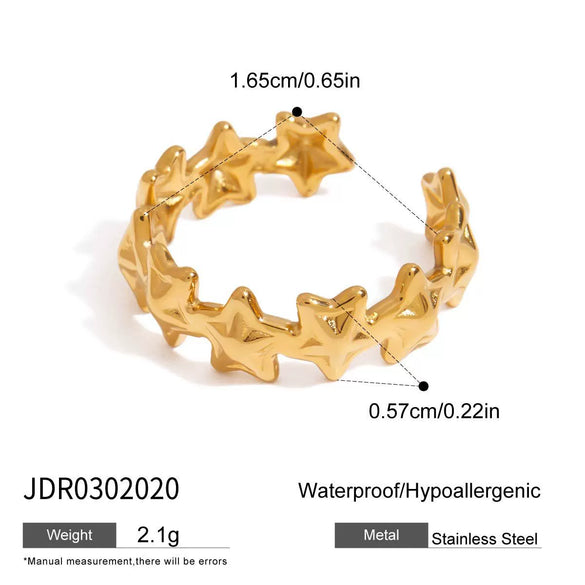 Wholesale Stylish Stainless Steel Geometric Ring With Gold And Silver Color Matching And Electroplating