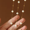 Wholesale Summer Pearl Star Geometric Necklace For Women Made Of Titanium Steel With Electroplating And O Word Chain