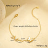 Wholesale Summer Trend Ins Wind White Shell Butterfly Diamond Double Stacked Anklet Stainless Steel 18K Geometric Foot Chain