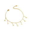 Wholesale Summer Trend Ins Wind White Shell Butterfly Diamond Double Stacked Anklet Stainless Steel 18K Geometric Foot Chain