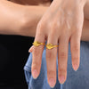 Wholesale Sun Pattern Surface Carving Simple Retro Design Women's Ring Titanium Steel 18K Gold Plated Electroplating