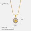 Wholesale Sunflower Pendant Stainless Steel Electroplated Clavicle Necklace For Women