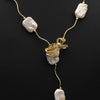 Wholesale Sweater Chain Natural Freshwater Pearl Retro Long Necklace With 18K Gold Plating Color Protection