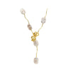 Wholesale Sweater Chain Natural Freshwater Pearl Retro Long Necklace With 18K Gold Plating Color Protection