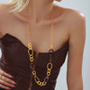 Wholesale Sweater Necklace 316L Stainless Steel 18K Gold Plated Leopard Print Geometric Light Luxury Handmade For Women