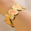 Wholesale Sweet And Cool Style Drip Oil Stainless Steel Heartshaped Enamel Bracelet Jewelry