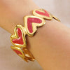 Wholesale Sweet And Cool Style Drip Oil Stainless Steel Heartshaped Enamel Bracelet Jewelry