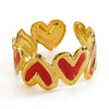 Wholesale Sweet And Cool Style Drip Oil Stainless Steel Heartshaped Enamel Bracelet Jewelry