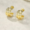 Wholesale Sweet And Cool Style Geometric Heart Shaped Real Gold Plated Stainless Steel Earrings For Couples