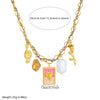 Wholesale Sweet And Cool Style Gold Electroplated Stainless Steel Heart Shape Musical Note Pendant Necklace For Women