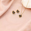 Wholesale Sweet And Cool Women's Jewelry Electroplated 18K Gold Titanium Steel Stainless Steel With Heart Water Drop Bell Patterns O Word Chain Earrings And Necklaces
