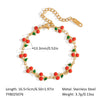 Wholesale Sweet Cherry Style Stainless Steel Hand Jewelry Set With Regular Chain And Titanium Steel Pendant Electroplated With Pvd Vacuum Real Gold