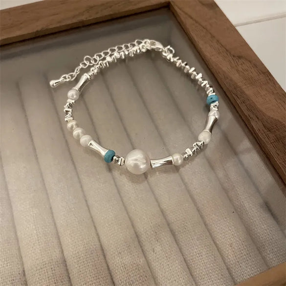 Sweet Color Block Natural Stone Stone Asymmetrical Beaded Bracelets