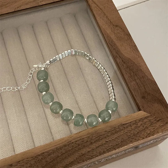 Sweet Color Block Natural Stone Stone Asymmetrical Beaded Bracelets