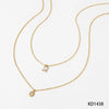 Wholesale Sweet Cool Double Layer Overlapping Clavicle Chain For Women Stainless Steel Titanium Steel Geometric Electroplated Necklace