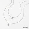 Wholesale Sweet Cool Double Layer Overlapping Clavicle Chain For Women Stainless Steel Titanium Steel Geometric Electroplated Necklace